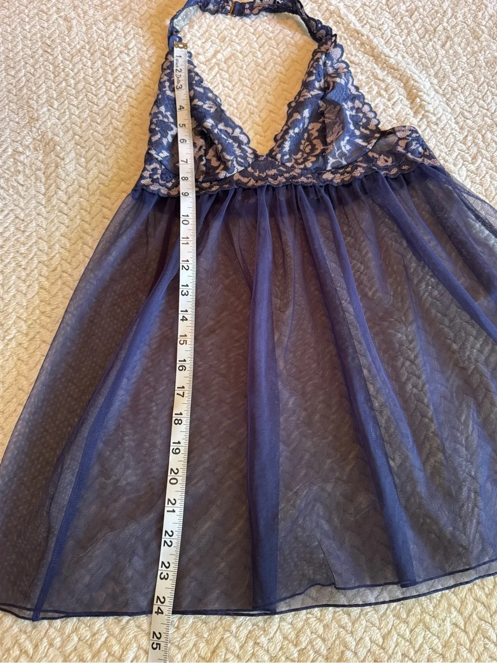 Victoria's Secret Midnight Blue‎ Lace Chemise Lingerie Size Small